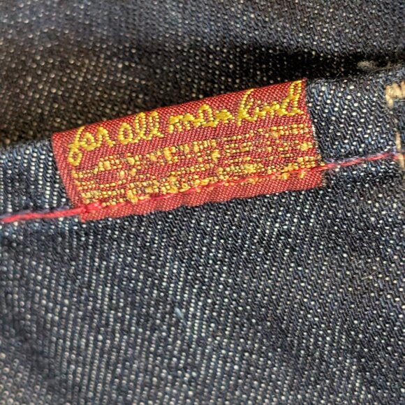 7 For All Mankind - Ginger Wide Leg  Dark Wash Jeans Size 32 - Picture 6 of 6